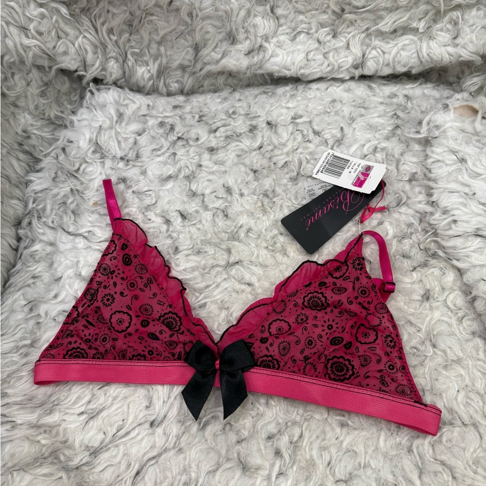 Bra Pink and Black Lace Bralette